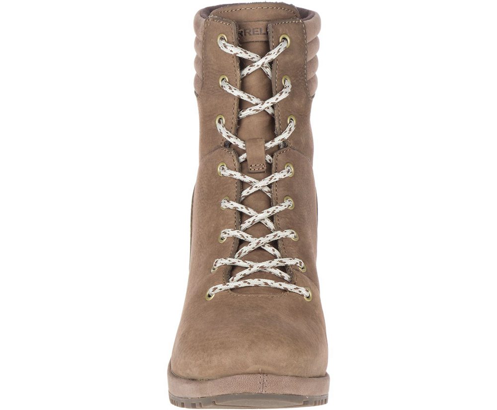 Botas Senhora - Merrell Tremblant Wedge Waterproof - Marrom - TFP317564